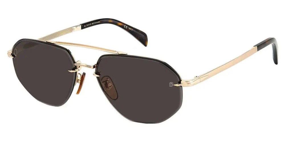 David Beckham DB 1101/G/S - J5GIR - 61 Lunettes de soleil Or, Havane foncé Pilote (Aviateur)