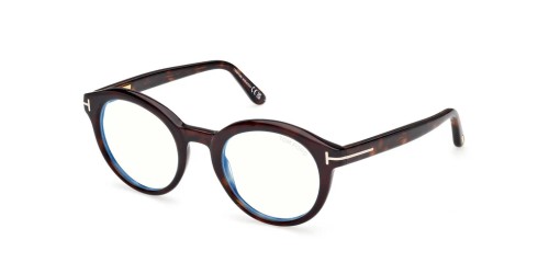Tom Ford TF6061-B - 052 - 50 - AVEC DES VERRES À FILTRE ANTI LUMIÈRE BLEU-VIOLET Cadres optiques Havane foncé Rond