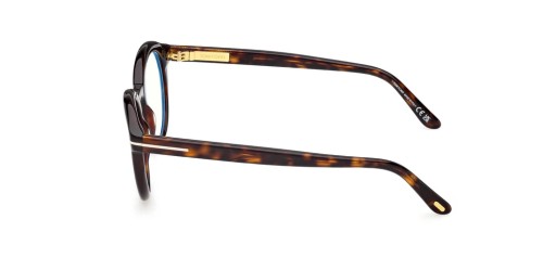 Tom Ford TF6061-B - 052 - 50 - AVEC DES VERRES À FILTRE ANTI LUMIÈRE BLEU-VIOLET Cadres optiques Havane foncé Rond