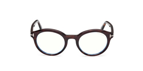 Tom Ford TF6061-B - 052 - 50 - AVEC DES VERRES À FILTRE ANTI LUMIÈRE BLEU-VIOLET Cadres optiques Havane foncé Rond