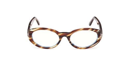 Tom Ford TF6067-B - 055 - 54 - AVEC DES VERRES À FILTRE ANTI LUMIÈRE BLEU-VIOLET Cadres optiques Havane Ovale