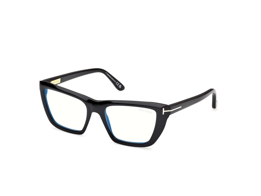 Tom Ford TF6047-B ECO - 001 - 54 - AVEC DES VERRES À FILTRE ANTI LUMIÈRE BLEU-VIOLET Cadres optiques Noir Angulaire