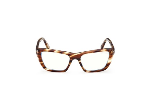 Tom Ford TF6047-B - 055 - 54 - AVEC DES VERRES À FILTRE ANTI LUMIÈRE BLEU-VIOLET Cadres optiques Havane Angulaire