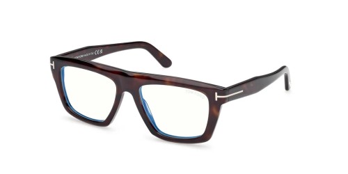 Tom Ford TF6059-B ECO - 052 - 54 - AVEC DES VERRES À FILTRE ANTI LUMIÈRE BLEU-VIOLET Cadres optiques Havane foncé Angulaire