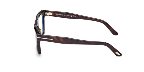 Tom Ford TF6059-B ECO - 052 - 54 - AVEC DES VERRES À FILTRE ANTI LUMIÈRE BLEU-VIOLET Cadres optiques Havane foncé Angulaire