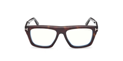 Tom Ford TF6059-B ECO - 052 - 54 - AVEC DES VERRES À FILTRE ANTI LUMIÈRE BLEU-VIOLET Cadres optiques Havane foncé Angulaire