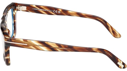 Tom Ford TF6059-B - 055 - 54 - AVEC DES VERRES À FILTRE ANTI LUMIÈRE BLEU-VIOLET Cadres optiques Havane Angulaire