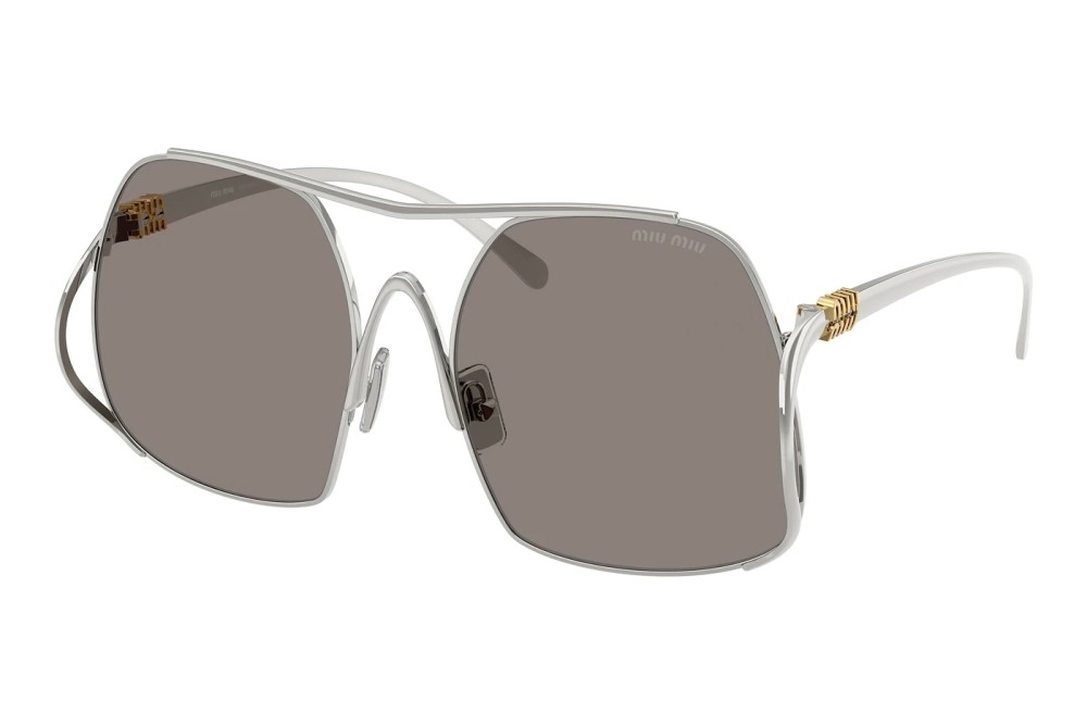 MIU MIU MU A55S - ​1BC80Q - ​57 Lunettes de soleil Argent Angulaire