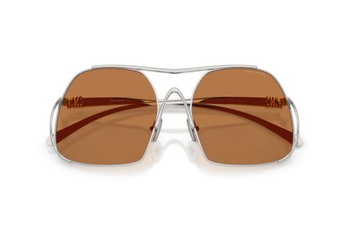 MIU MIU MU A55S - ​1BC90Q - ​57 Lunettes de soleil Argent Angulaire