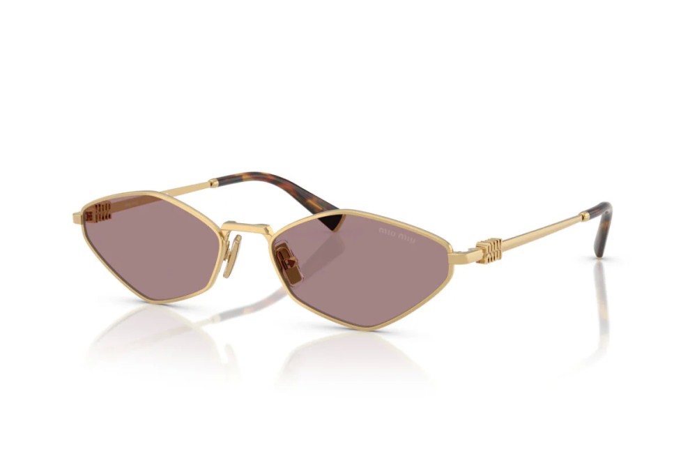 MIU MIU MU 56ZS - 5AK20I - 56 Lunettes de soleil Or, Havane Ovale