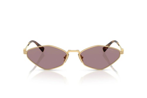 MIU MIU MU 56ZS - 5AK20I - 56 Lunettes de soleil Or, Havane Ovale