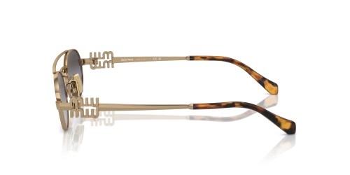MIU MIU MU 54ZS - 7OE5D1 - 53 Lunettes de soleil Or, Havane Ovale