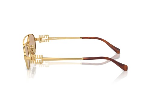 MIU MIU MU 54ZS - 5AK40D - 53 Lunettes de soleil Or, Havane Ovale