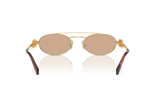MIU MIU MU 54ZS - 5AK40D - 53 Lunettes de soleil Or, Havane Ovale