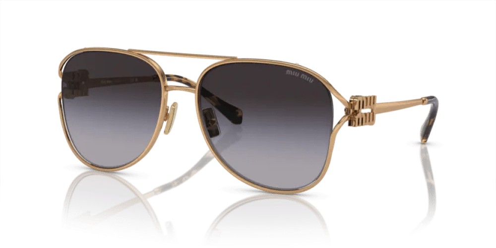 MIU MIU MU 52ZS - 70E5D1 - 58 Lunettes de soleil Or, Havane Pilote (Aviateur)