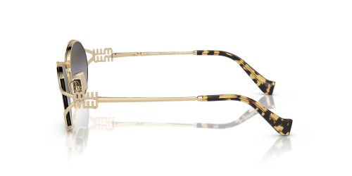 MIU MIU MU 52YS - ZVN5D1 - 54 Lunettes de soleil Or, Havane Ovale
