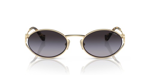 MIU MIU MU 52YS - ZVN5D1 - 54 Lunettes de soleil Or, Havane Ovale