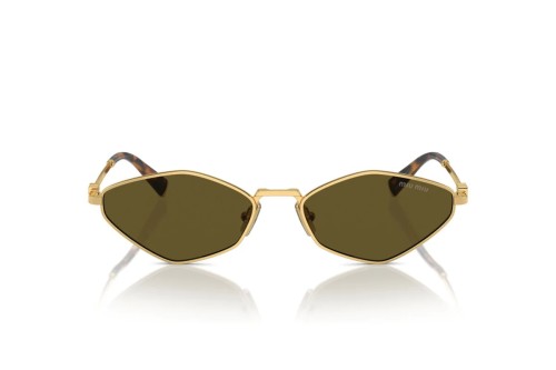MIU MIU MU 56ZS - 5AK09Z - 56 Lunettes de soleil Or, Havane Angulaire