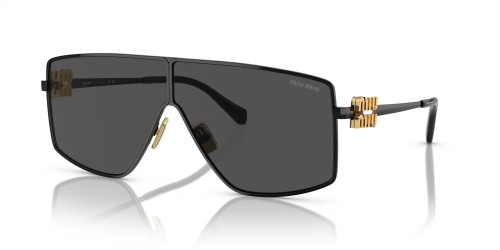 MIU MIU MU 51ZS - 1AB5S0 - 69 Lunettes de soleil Noir, Or Bouclier