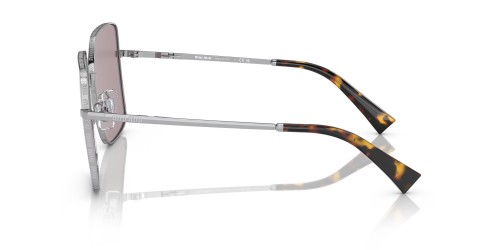 MIU MIU MU 51YS - 1BC03V - 60 Lunettes de soleil Argent, Havane Angulaire