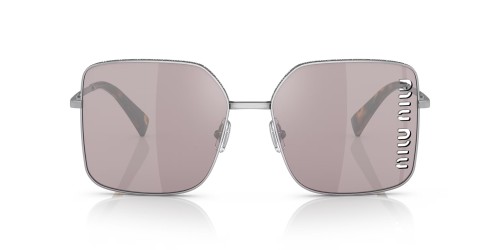 MIU MIU MU 51YS - 1BC03V - 60 Lunettes de soleil Argent, Havane Angulaire