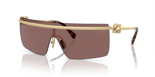 MIU MIU MU 50ZS - ZVN70D Lunettes de soleil Or, Havane Bouclier