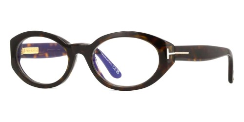 Tom Ford TF6067-B ECO - 052 - 54 - AVEC DES VERRES À FILTRE ANTI LUMIÈRE BLEU-VIOLET Cadres optiques Havane foncé Ovale