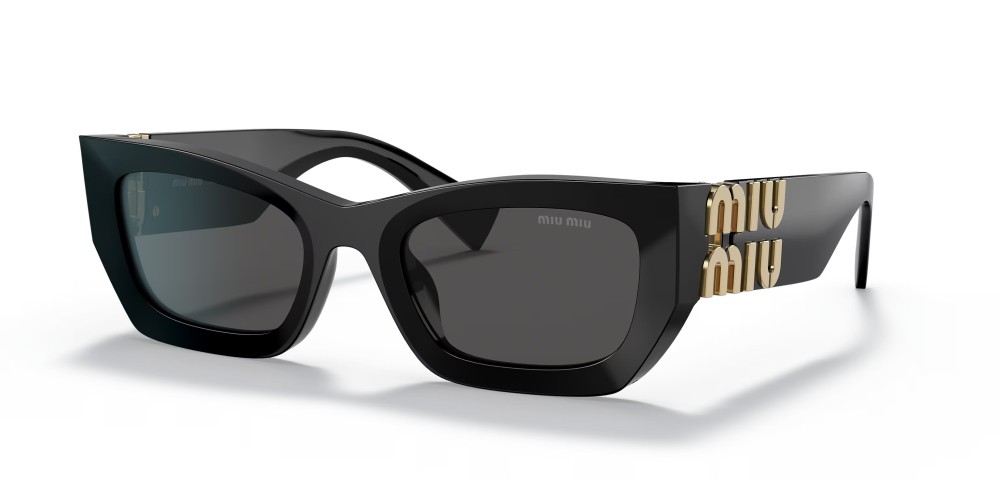MIU MIU MU 09WS - 1AB5S0 - 53 Lunettes de soleil Noir, Or Angulaire