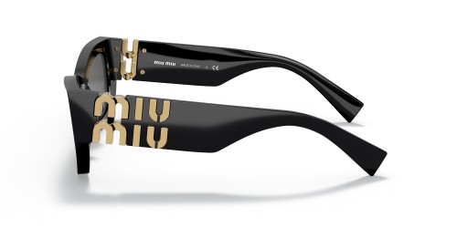 MIU MIU MU 09WS - 1AB5S0 - 53 Lunettes de soleil Noir, Or Angulaire
